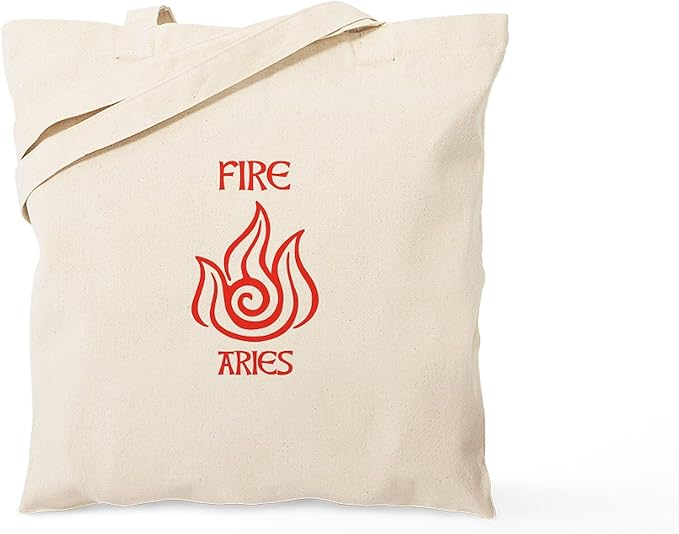 CafePress Fire Sign Symbol Astrology Aries Tote Bag Reusable Natural Beige Canvas Shopping Bag
