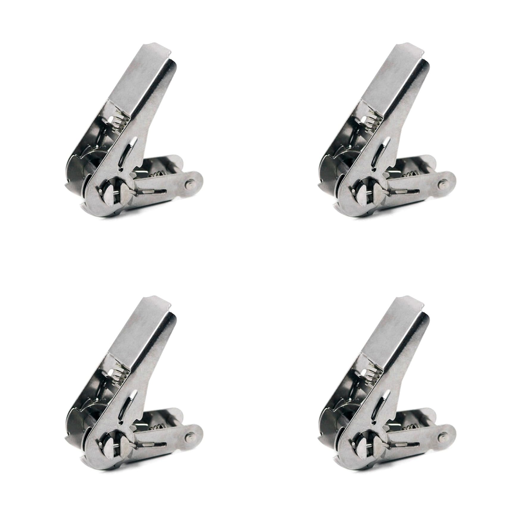 Jnchdghwa Silver 4Pcs 1 Inch Breaking Force 0.8 Tons Fastener Tensioner Ratchet Tensioner Cargo Tightener
