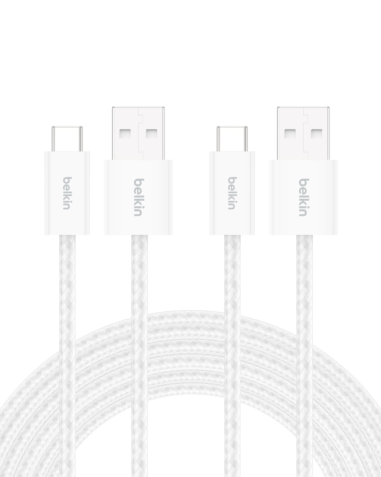 USB A to USB C 15W Braided Cable 2 Pack, 9.9ft iPhone Charger Cord