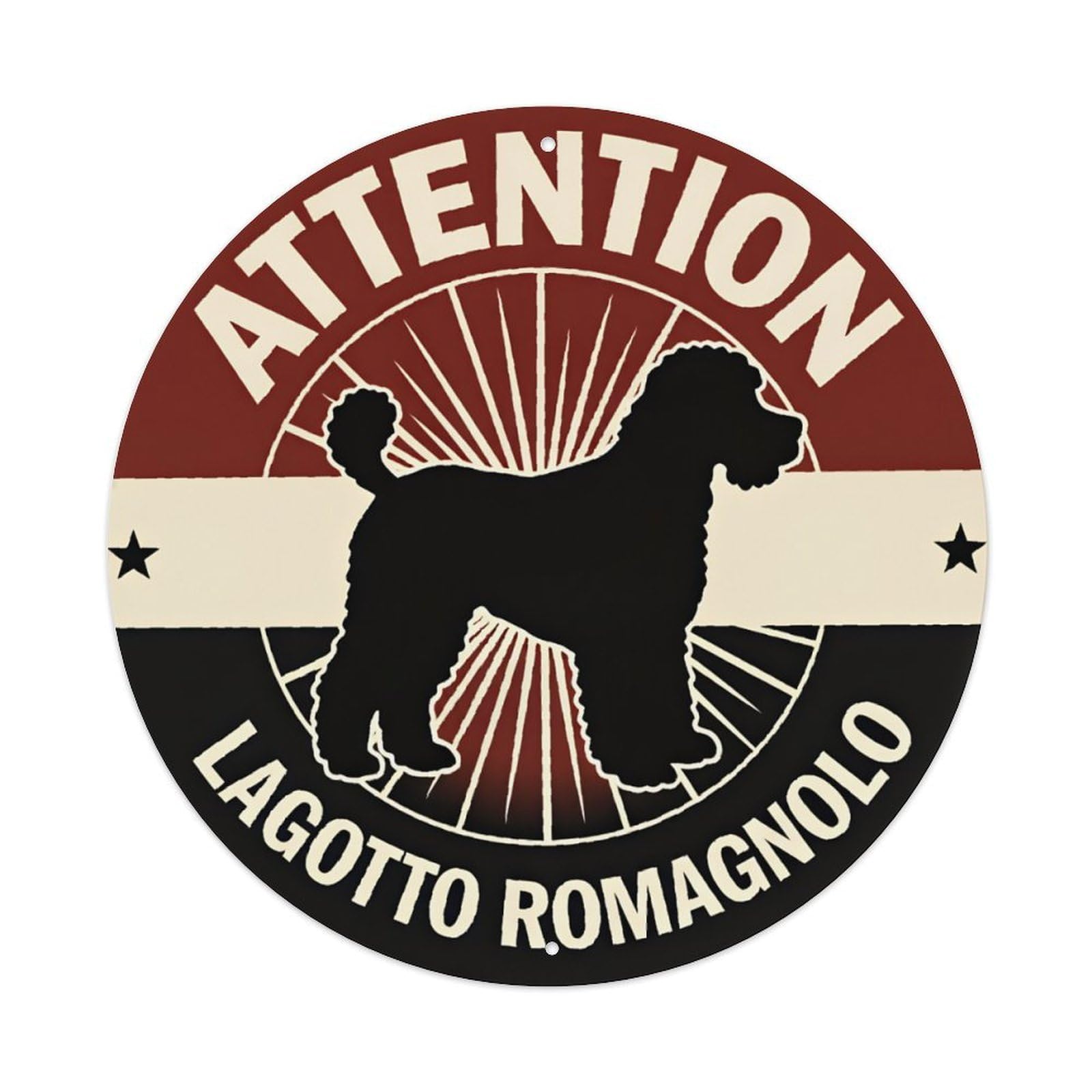 Lagotto Romagnolo Dog Warning Wall Sign Vintage Aluminium Metal Sign, Retro Wall Decor for Home, Bar, Garage & Farmhouse 20x20cm