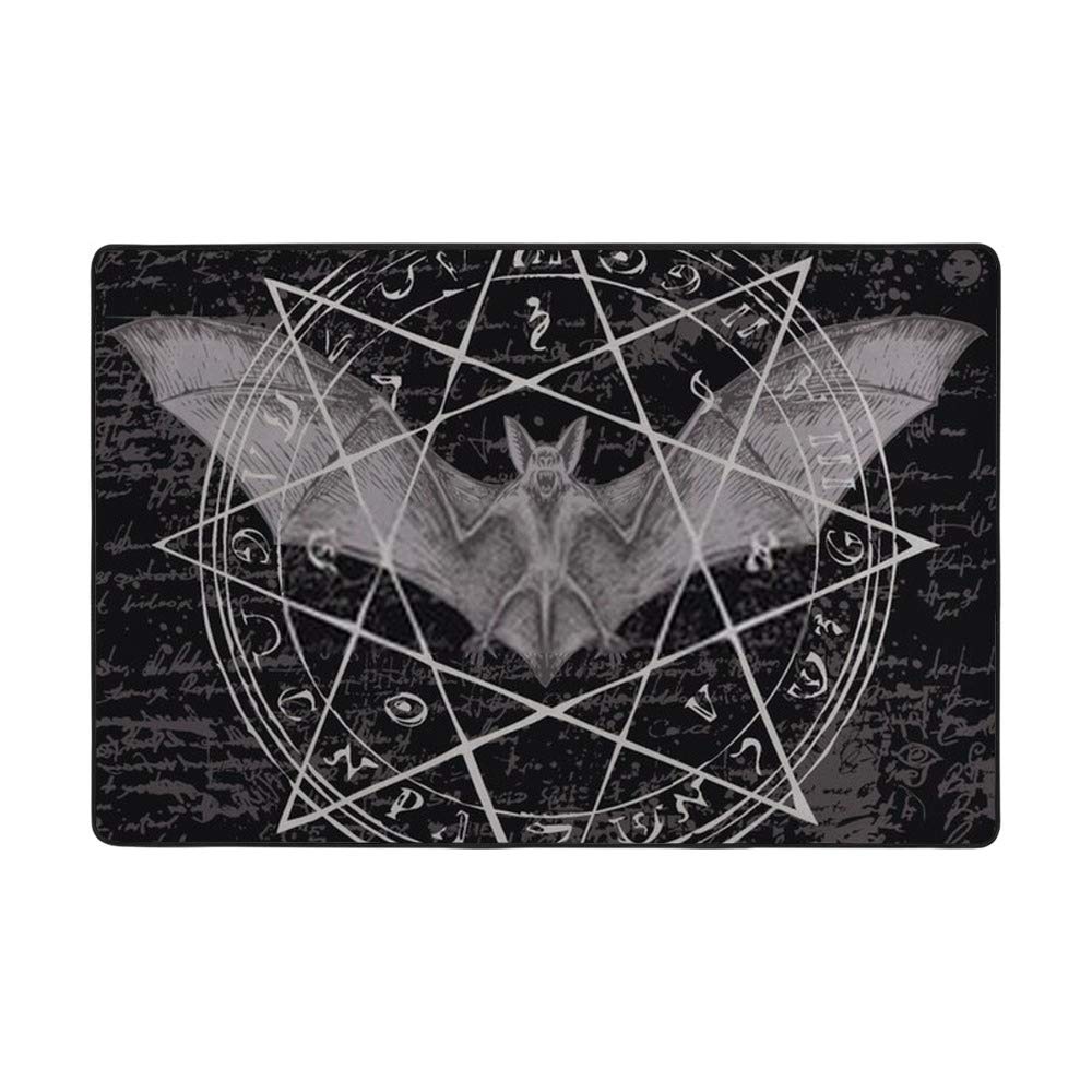 Tapis chauve-souris étoiles Ruchen noir velours corail 160x122 grand tapis de salon