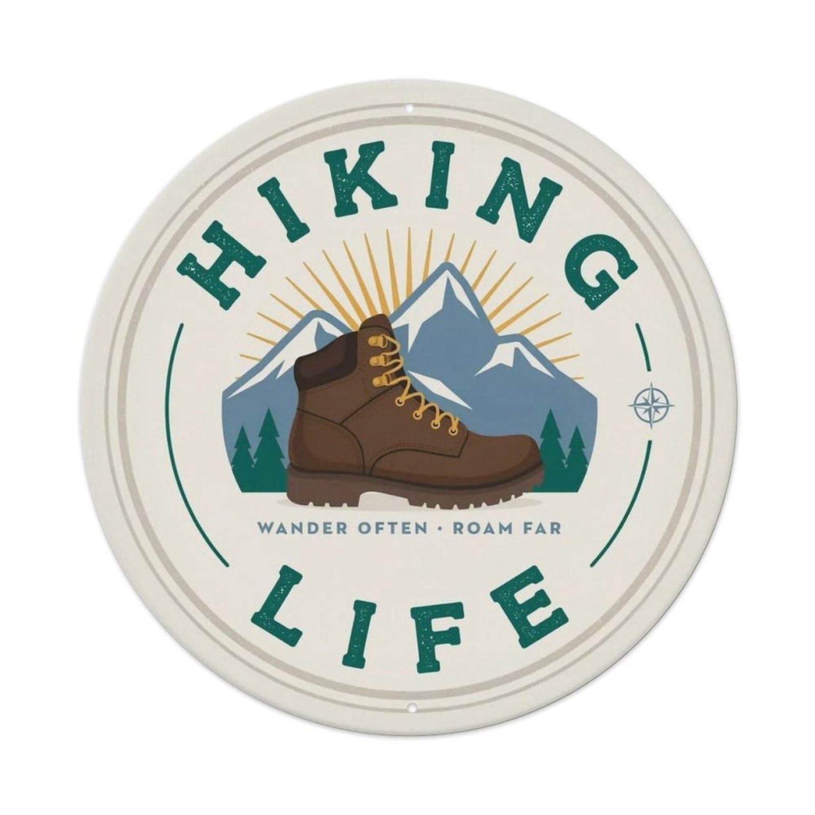 Hiking Life Metal Tin Sign Plaque