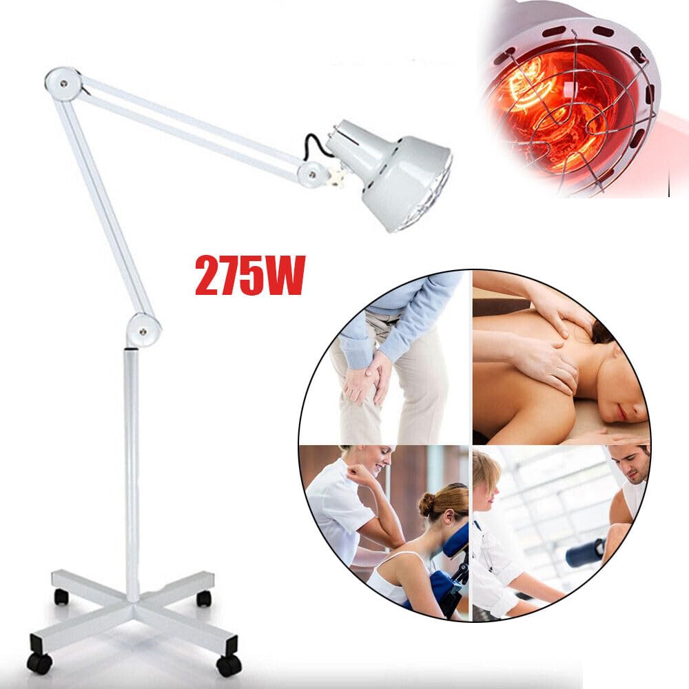 Lampada a infrarossi, 275 W, lampada a luce rossa a infrarossi, per uso domestico, illuminazione a infrarossi, set regolabile per il trattamento di raffreddori e tensioni muscolari