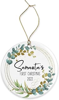 Personalised Christmas Ornament, Customised ornament, First Christmas ornament, First Christmas 2022, Custom ornament, family gift for Christmas, mdf ornament, ceramic ornament (Mdf)
