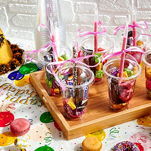 [200 PACK] 10 oz Clear Plastic Cups With Dome Lids, Disposable Drinking Cups, 10 oz Plastic Cups for Smoothie, Slurpee, or Any Cold Drinks - Thumbnail 5