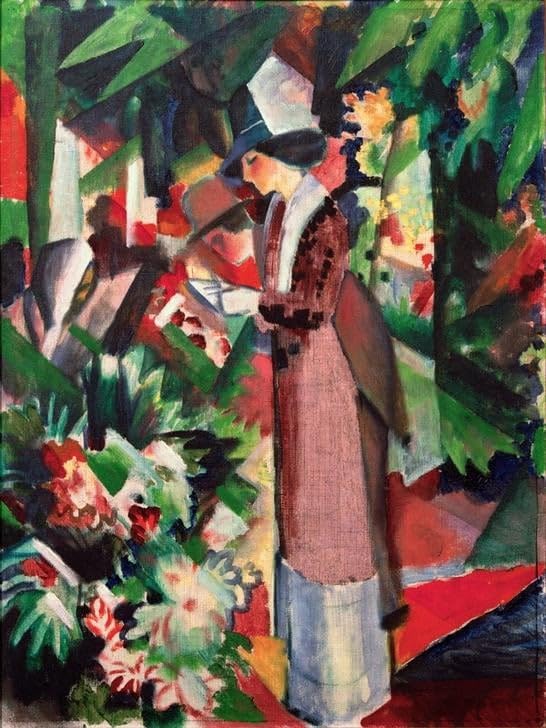 Impression d'art mural Promenade dans les fleurs August Macke grand format 60x90