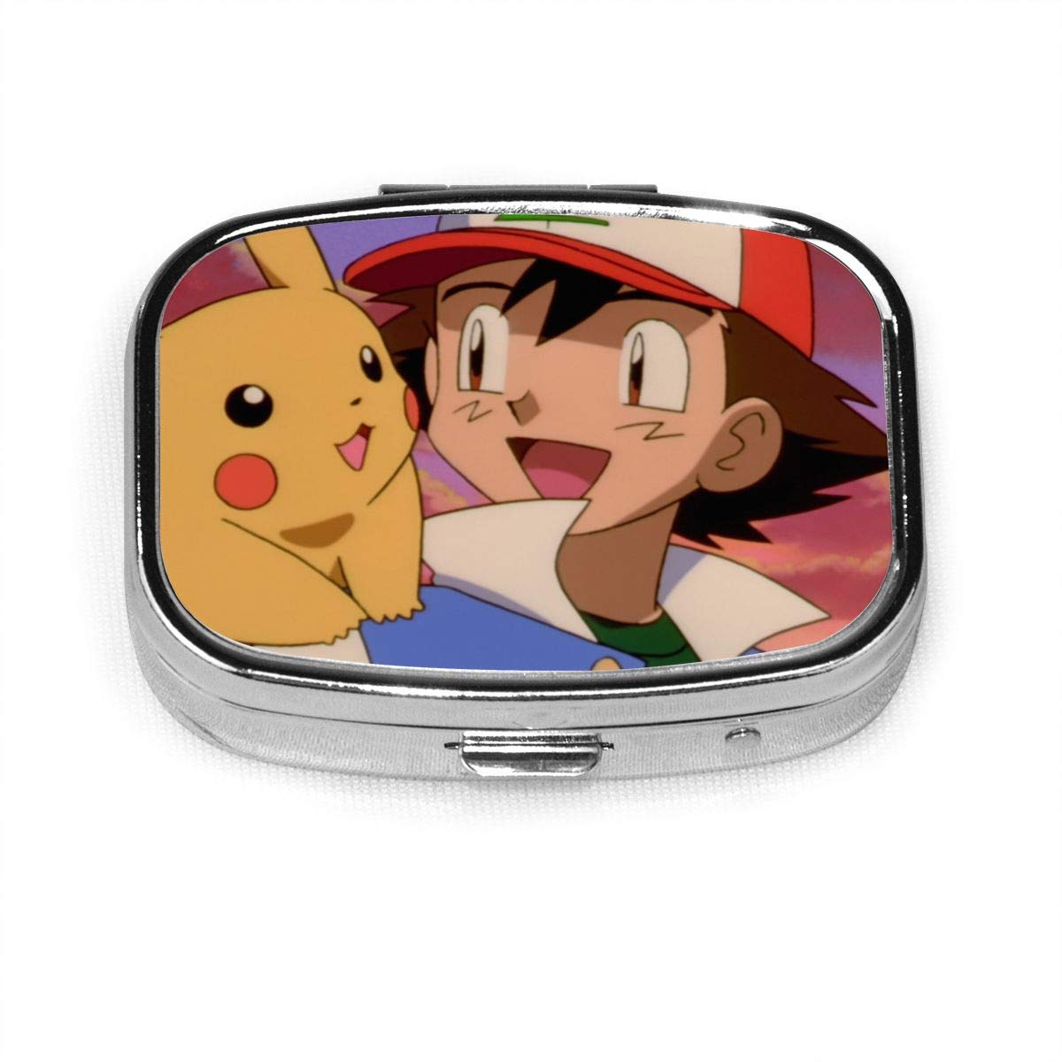 Pikachu Pill Box Organizer Travel Pill Case Pocket Airtight Supplement Holder Portable Vitamin 2 Compartment Medicine Container