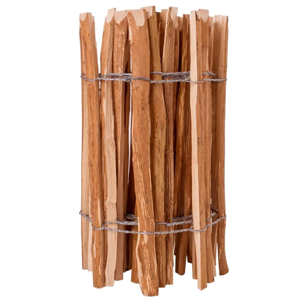 vidaXL Valla de Estacas Madera de Avellano 60x500 cm Cerca Palos Postes Patio