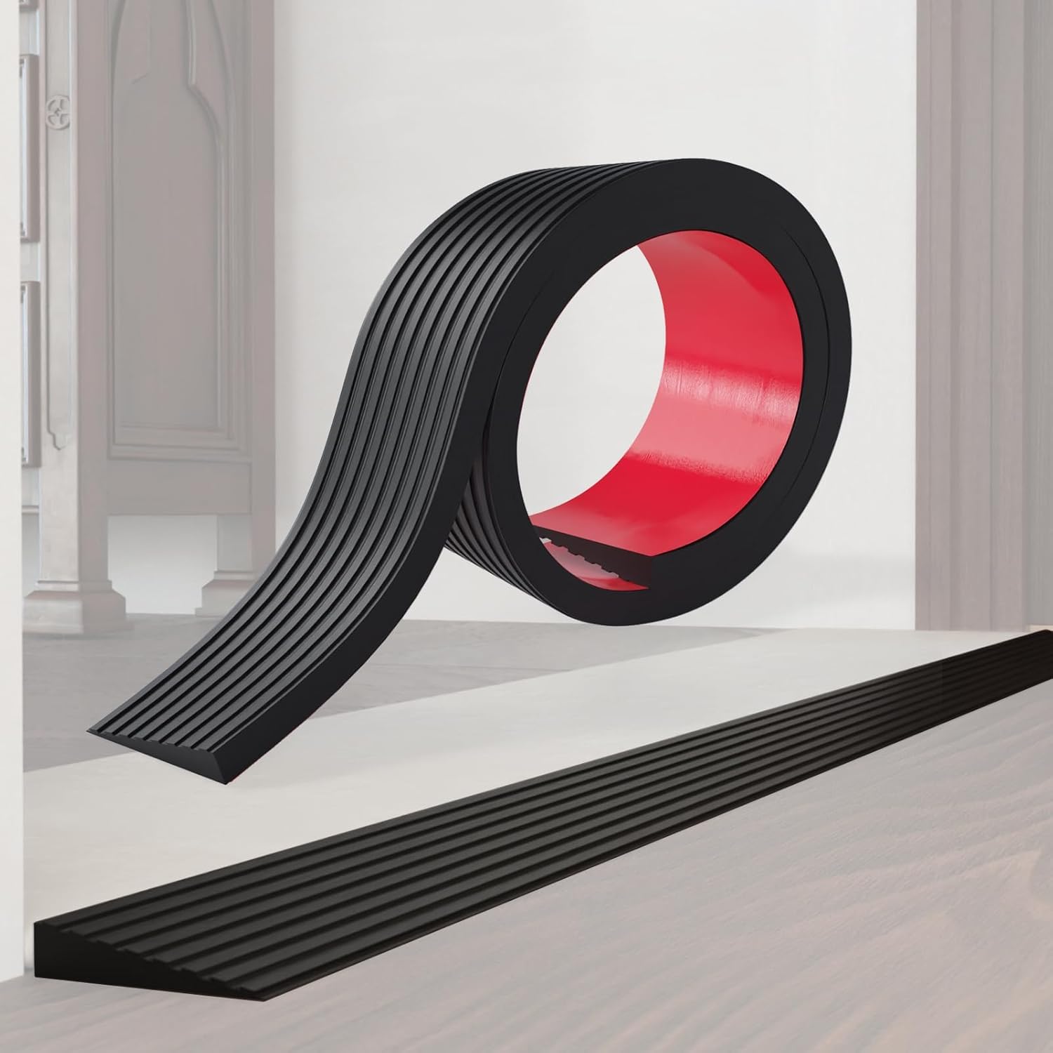 Doorway Threshold Ramp, Cuttable Rubber Doorway Ramp for Wheelchair Stairs Steps, Medical, Mobility & Disability, Mobility Furniture & Fixtures, Access Ramps (1 Meter, Black)-image-19