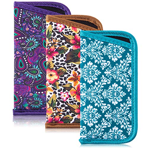 Image of TRIUMPH VISION Reading Glasses Pouch Eyeglass Sleeve Soft Case Slim 3 Pack | Alternative to Bulky Case Lightweight,Neoprene Lined Padded Protect Optical lens Slip in, Cute Pattern Portable for Daily Use