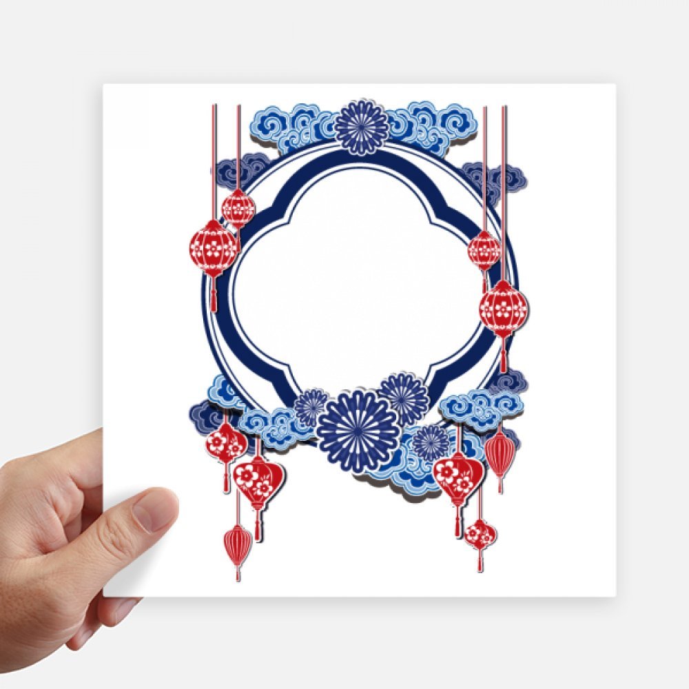 Stickers de pared flor azul de la cultura china con acabado artístico para decoración fina