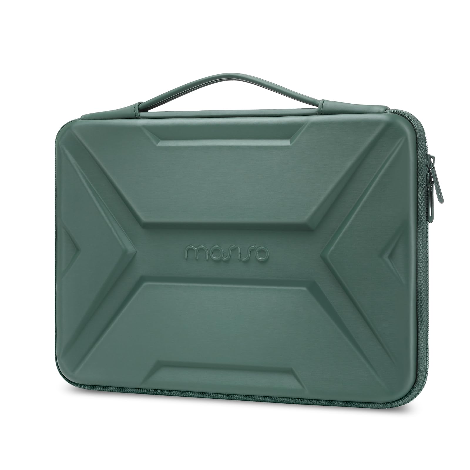 MOSISO Laptop Case 13.3 Inch for MacBook Air/Pro 13 Inch Water Repellent Shockproof Protective Artistic Geometric EVA Computer Bag with Handle (Retro Green)