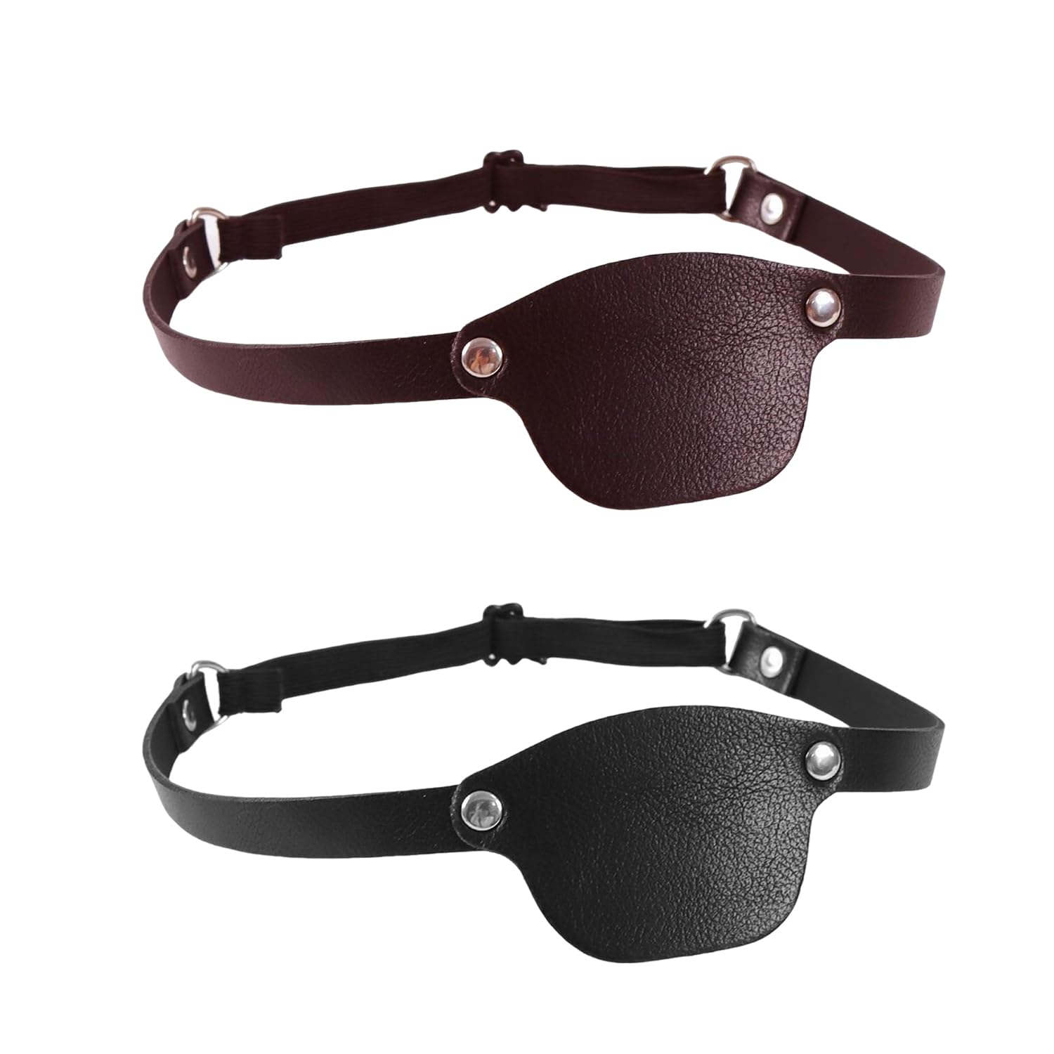 HINFHI 2 Pieces Of One-Eye Mask, Role-Playing Props, Creative Dress-Up Props, Pu Leather Eye Mask, Costume Accessories.