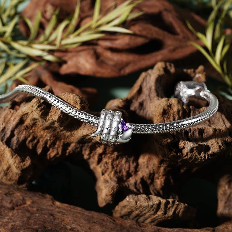 Image of GNOCE Embraces Heart Gemstone Bead Charms 925 Sterling Silver Rabbit Horse Triceratops Snake Monkey Cat Platypus Sloth Bear Pig Yak Ghost Matryoshka Doll Jewelry Gift for Women