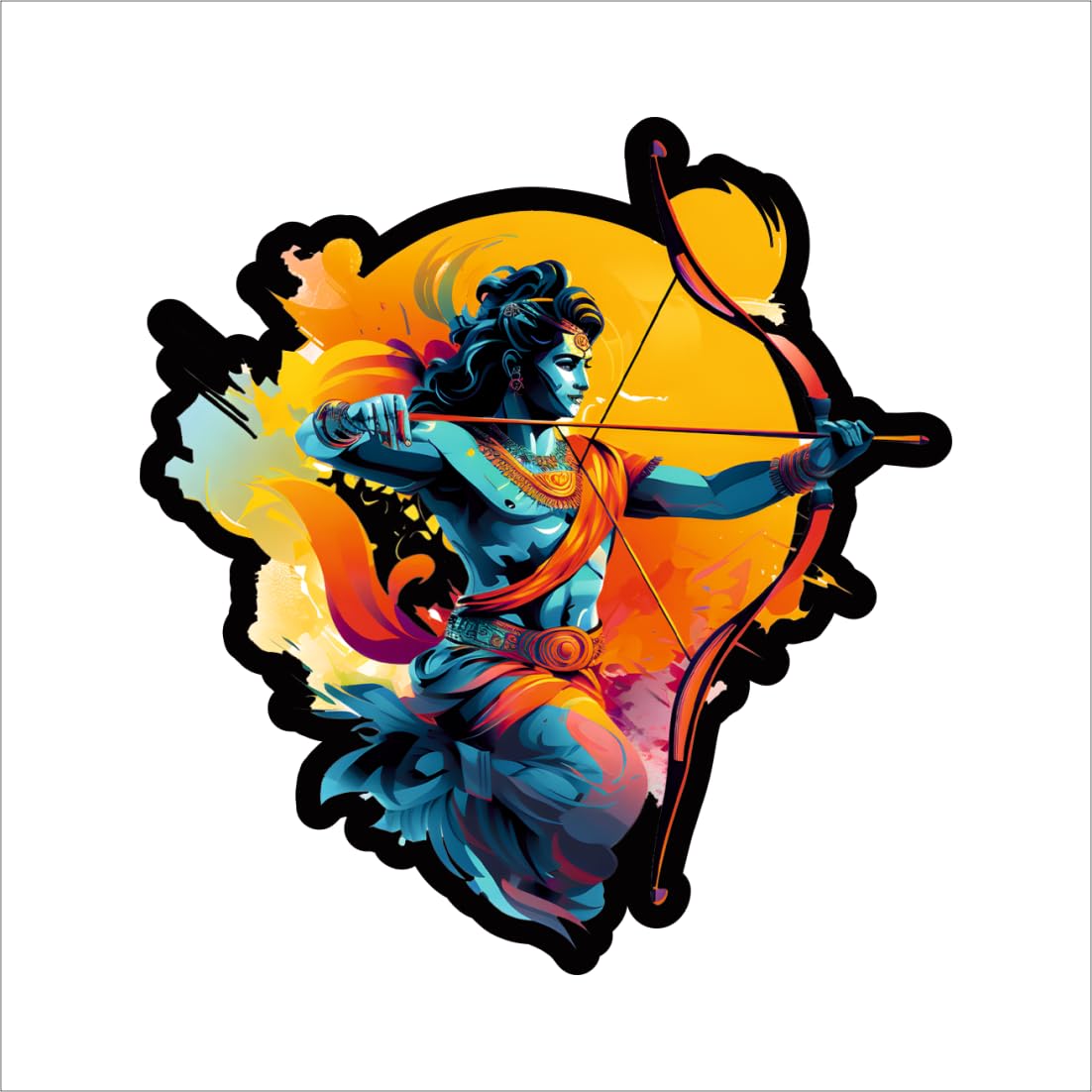 ShipShape Ramji Sticker - Premium Vinyl Decal for Spiritual and Decorative Use(12.4CM X 13.1CM)