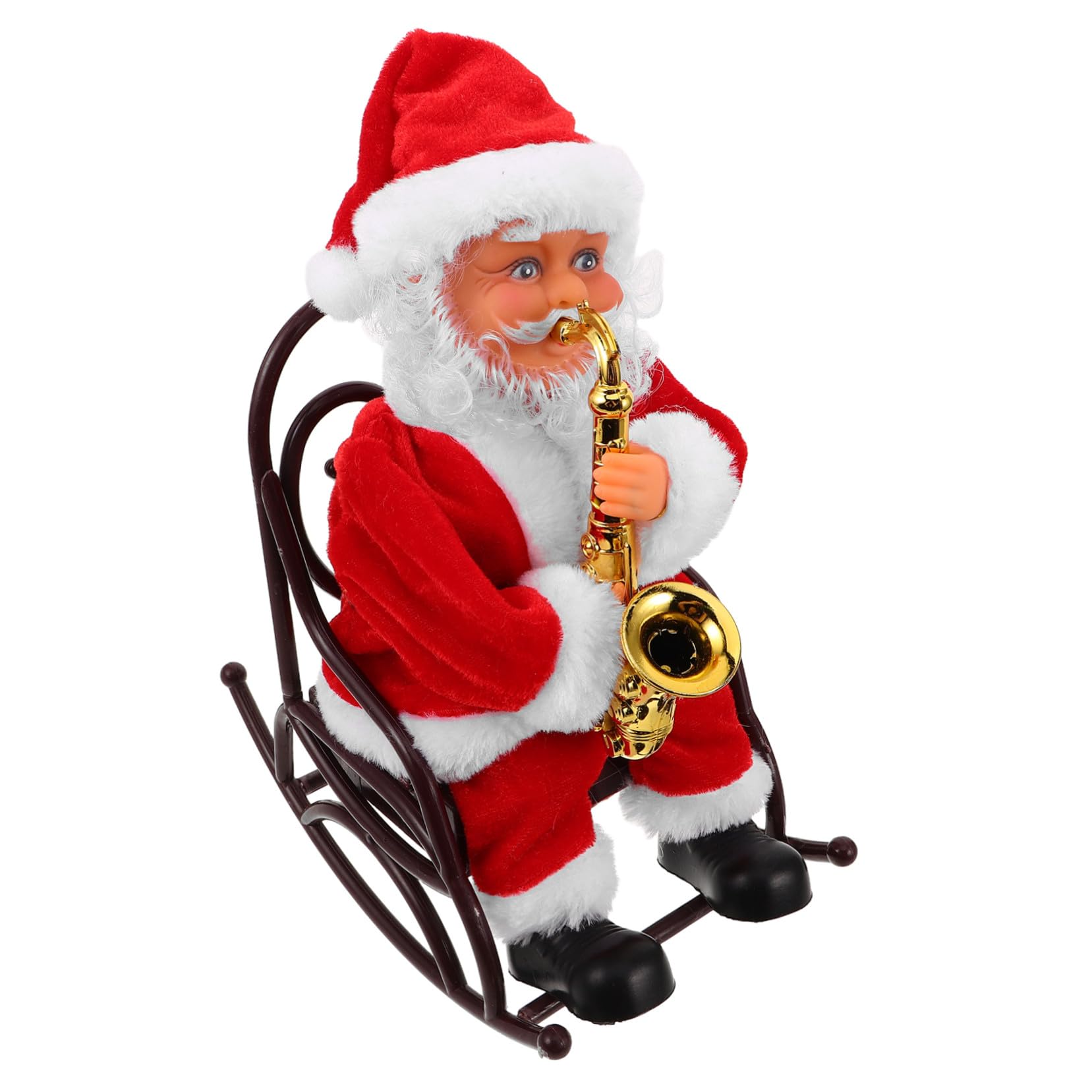 Figurine de Père Noël électrique automate musical avec saxophone interactif pour enfant