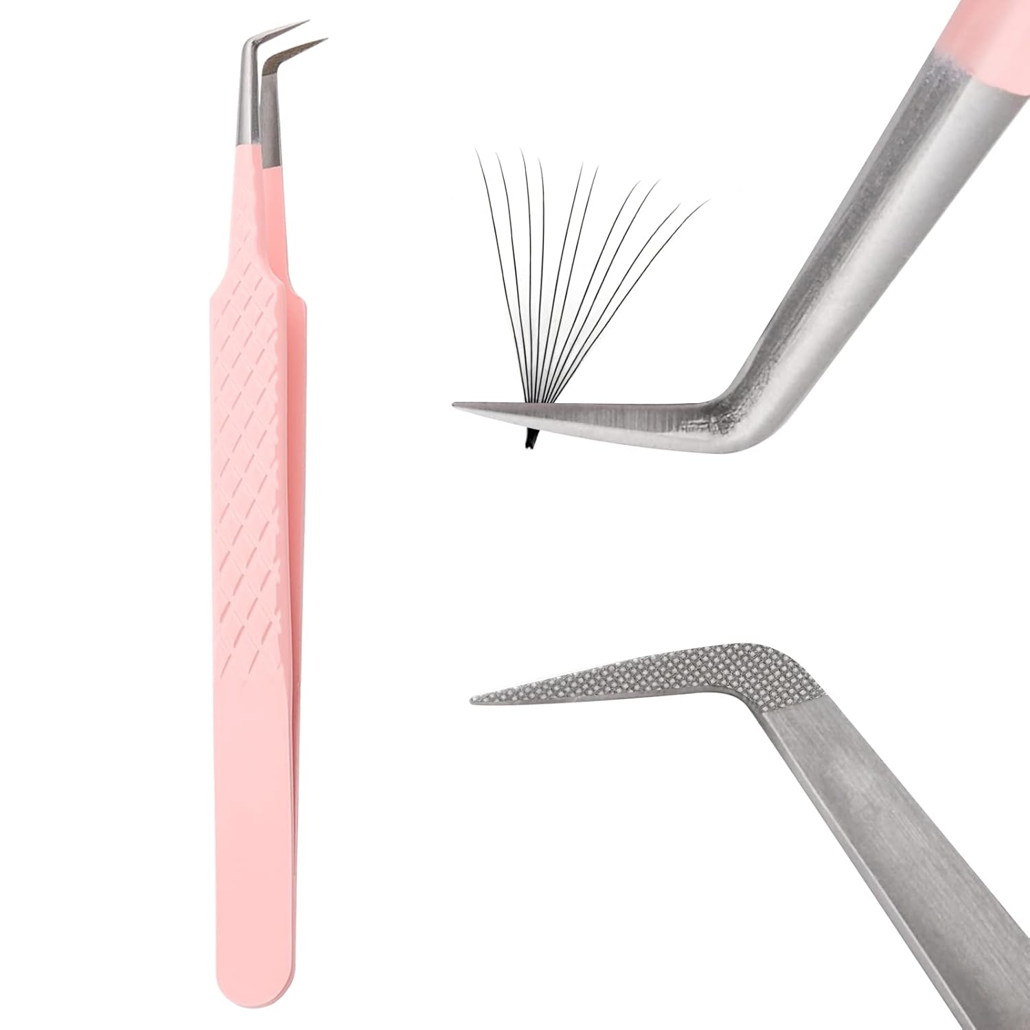 Eyelash Tweezers Fiber Tip Lash Tweezers Stainless Steel