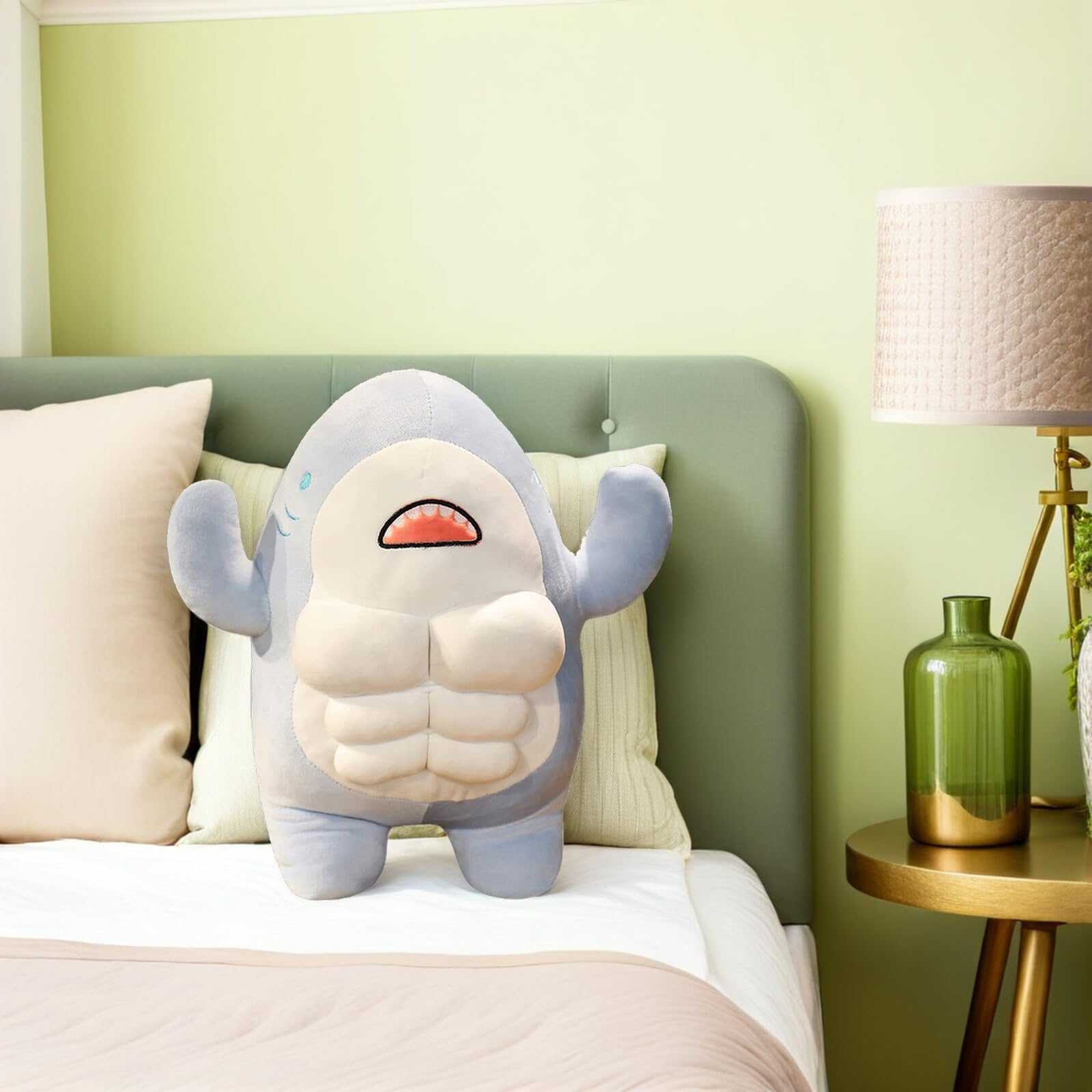 Poupée Requin en Peluche Bleue 40cm, Douce, pour Câlins