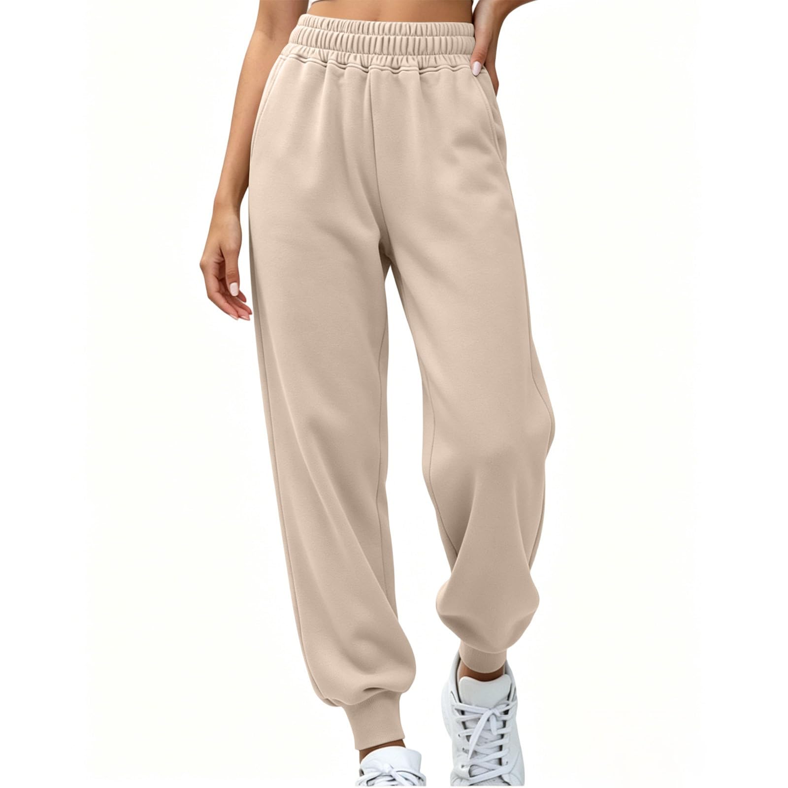 Generico Pantaloni Sportivi Donna Pantaloni a Gamba Larga con Elastico in Vita Pantalone Jogger con Coulisse Comodi Pantlone Cotone Morbidi Casual Pants Lunghi per Allenamento Jogging Fitness