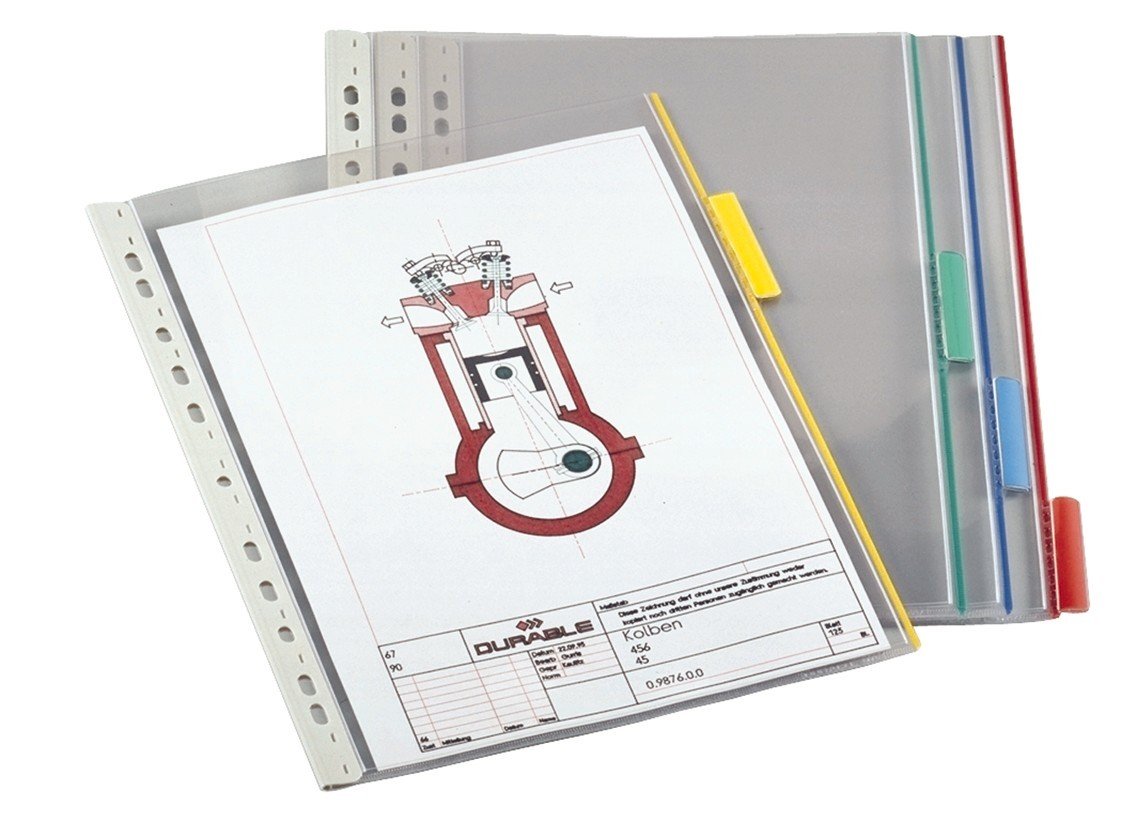 Durable Sichttafel Function Panel A4, Beutel à 5 Stück, rot, 560703