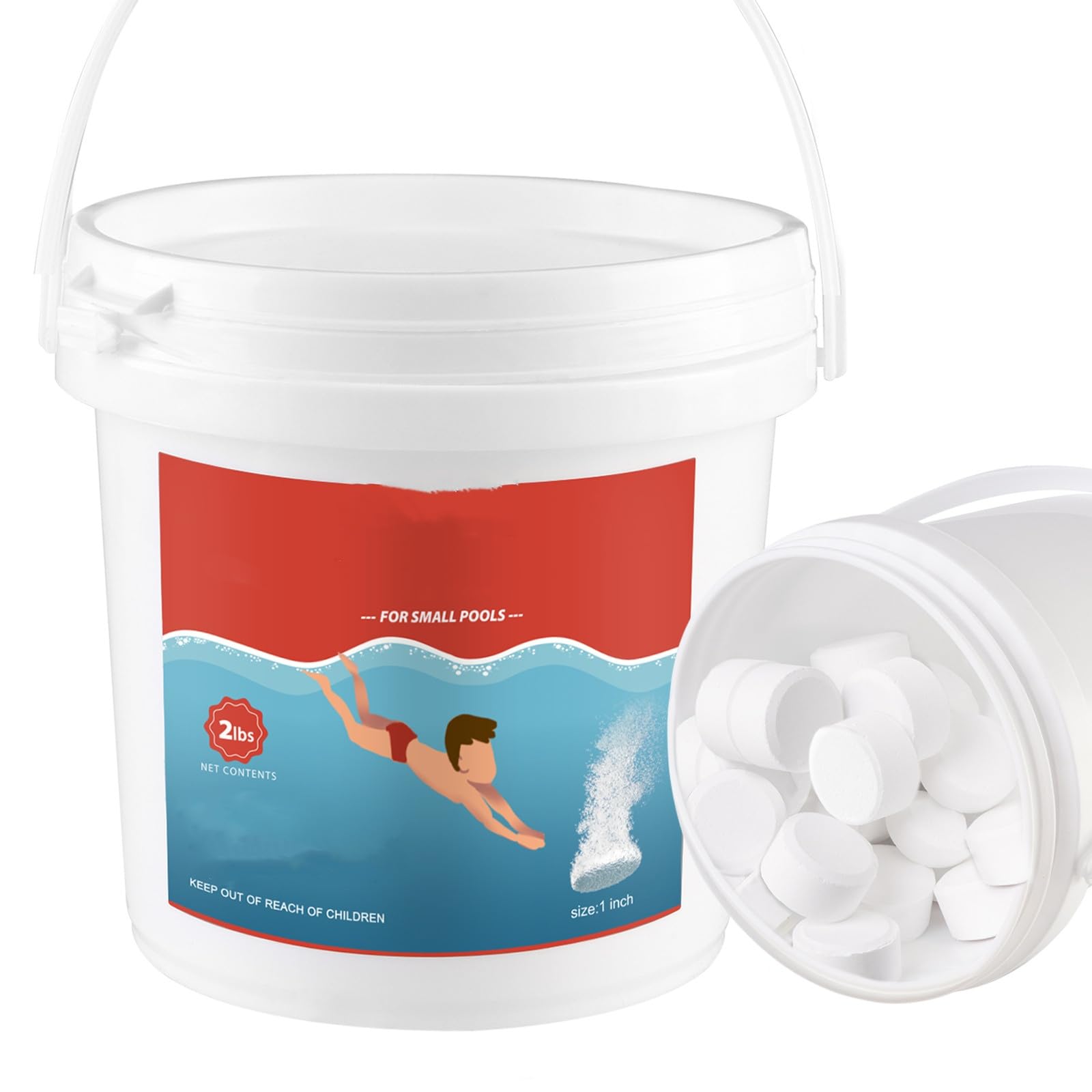 Hot Tub Chlorīne Pucks, 1 Inch Mini Pucks, Chlorine Tâblets for Hot Tub Spa Pool, 45 Pcs/ 2 Pounds Bucket (2 LB)