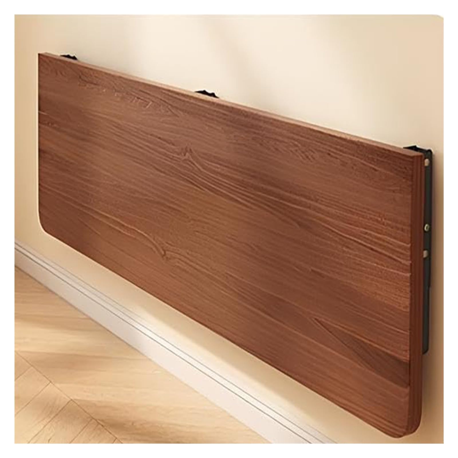 GJZQDKX Space-Saving Wall-Mounted Folding Table, Compact Floating Desk for Kitchen & Dining Room, Walnut Finish (100x40cm) - Perfect for Small Spaces