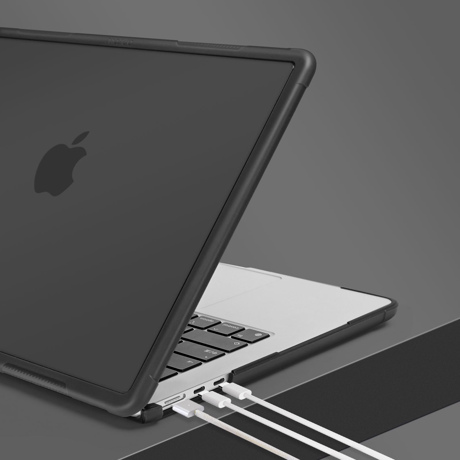 MOSISO Compatible avec MacBook Air 15 Pouces M5 M4 M3 M2,Noir | Kit 4-en-1 Coque Robuste avec Béquille Pliable Compatible avec MacBook Air 15 Pouces 2026-2023 A3448 A3241 A3114 A2941