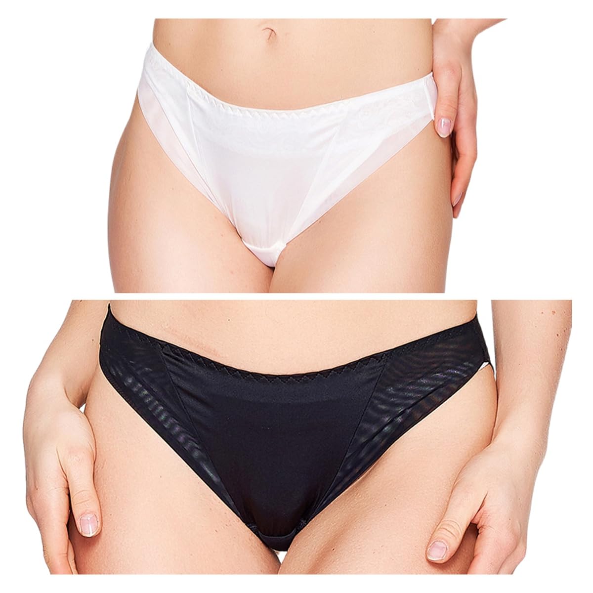 Unterhosen Damen Baumwolle Maulbeerseide Mittlere Taille Unterwäsche Bequeme Hipster Panties Frauen Weich Atmungsaktiv Höschen Stretch Seiden Slips, Mehrpack