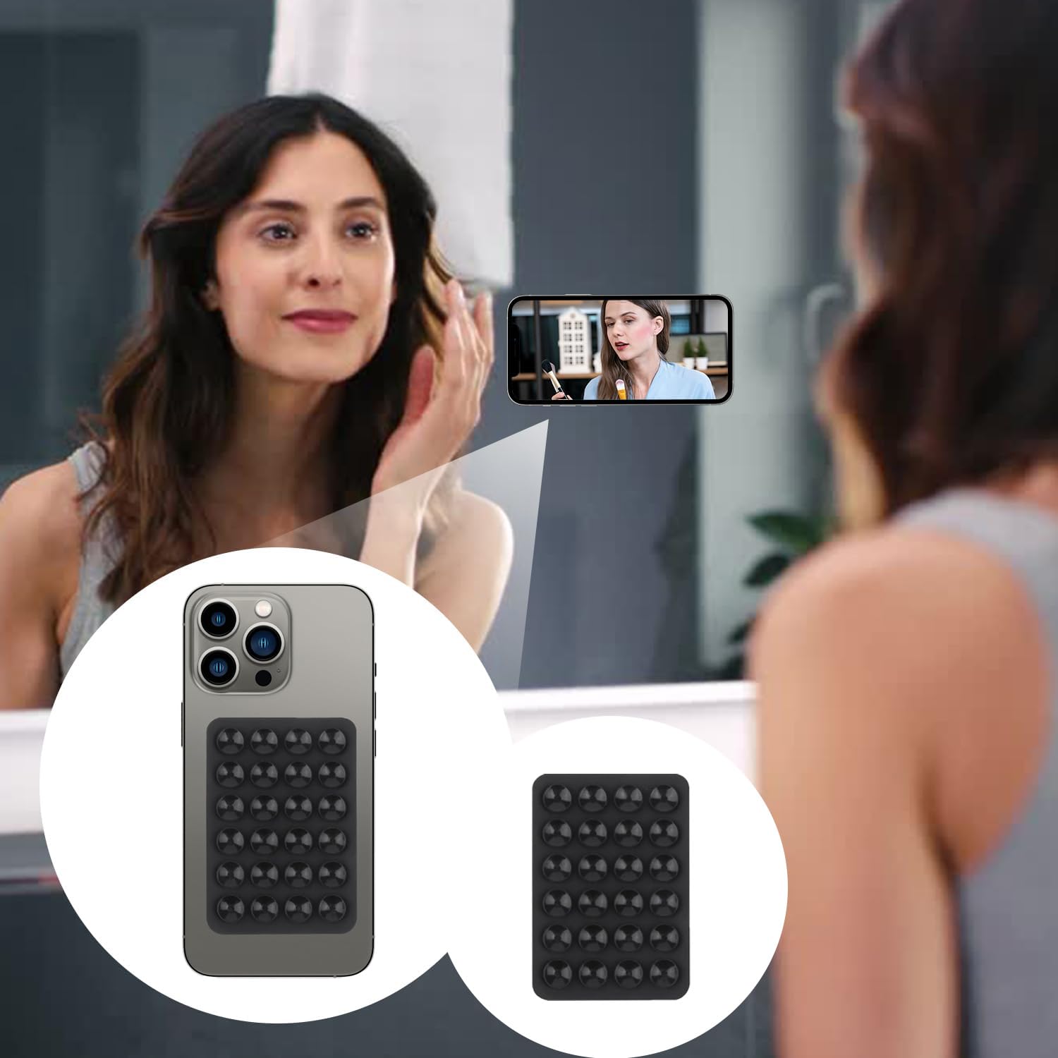 4 pezzi supporto a ventosa per cellulare in silicone,ventosa per