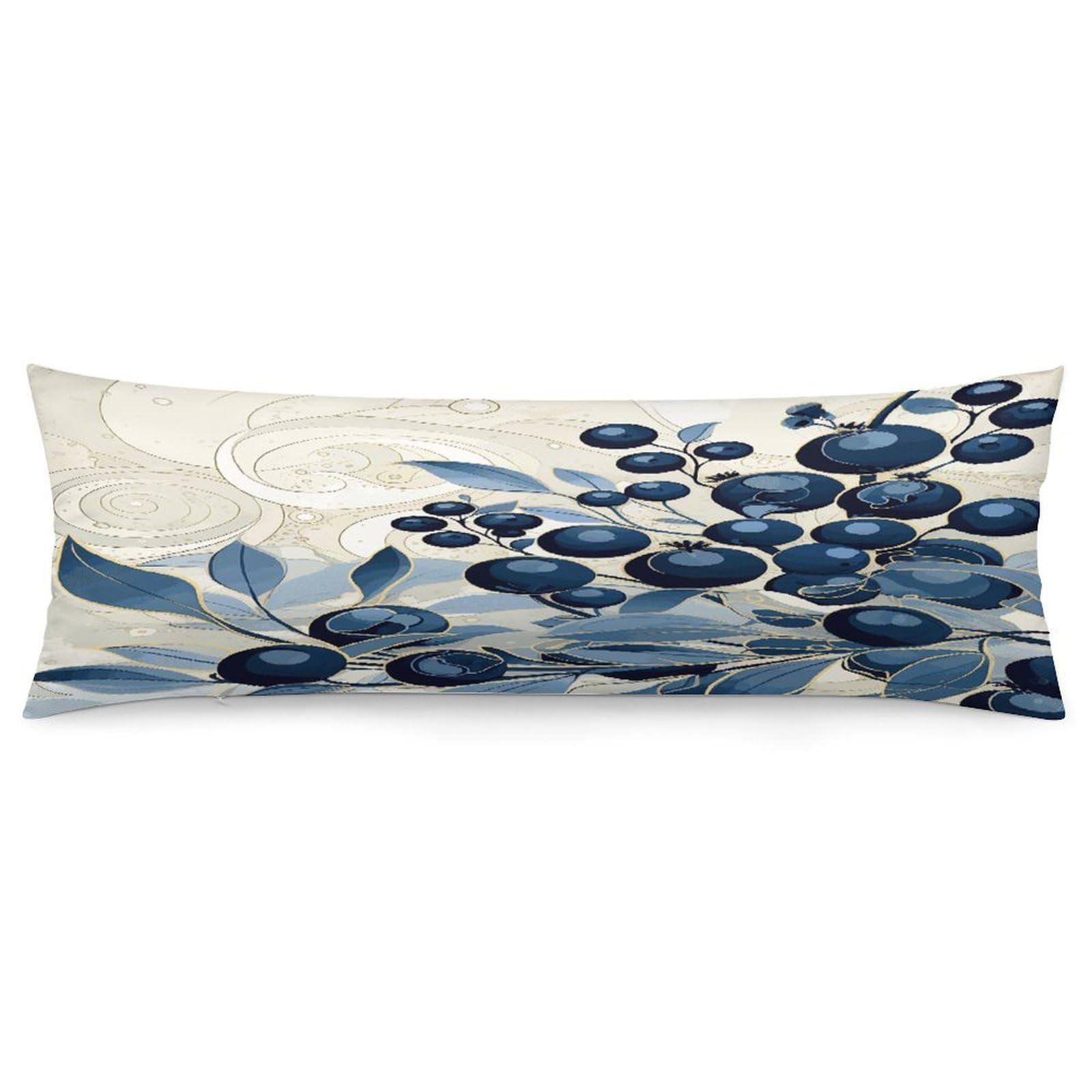 Field of Blueberries Body Pillow Cover Luxury Long Body Pillow Pillowcase with Hidden Zipper Breathable Soft Cozy Pillow Case Wrinkle Fade Resistant Pillowcase 20''×54''