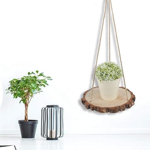 Miniatura 4 de KIWOP Soporte colgante para plantas estante para macetas colgador de cuerda para decoración de pared interior y exterior 94 x 08in