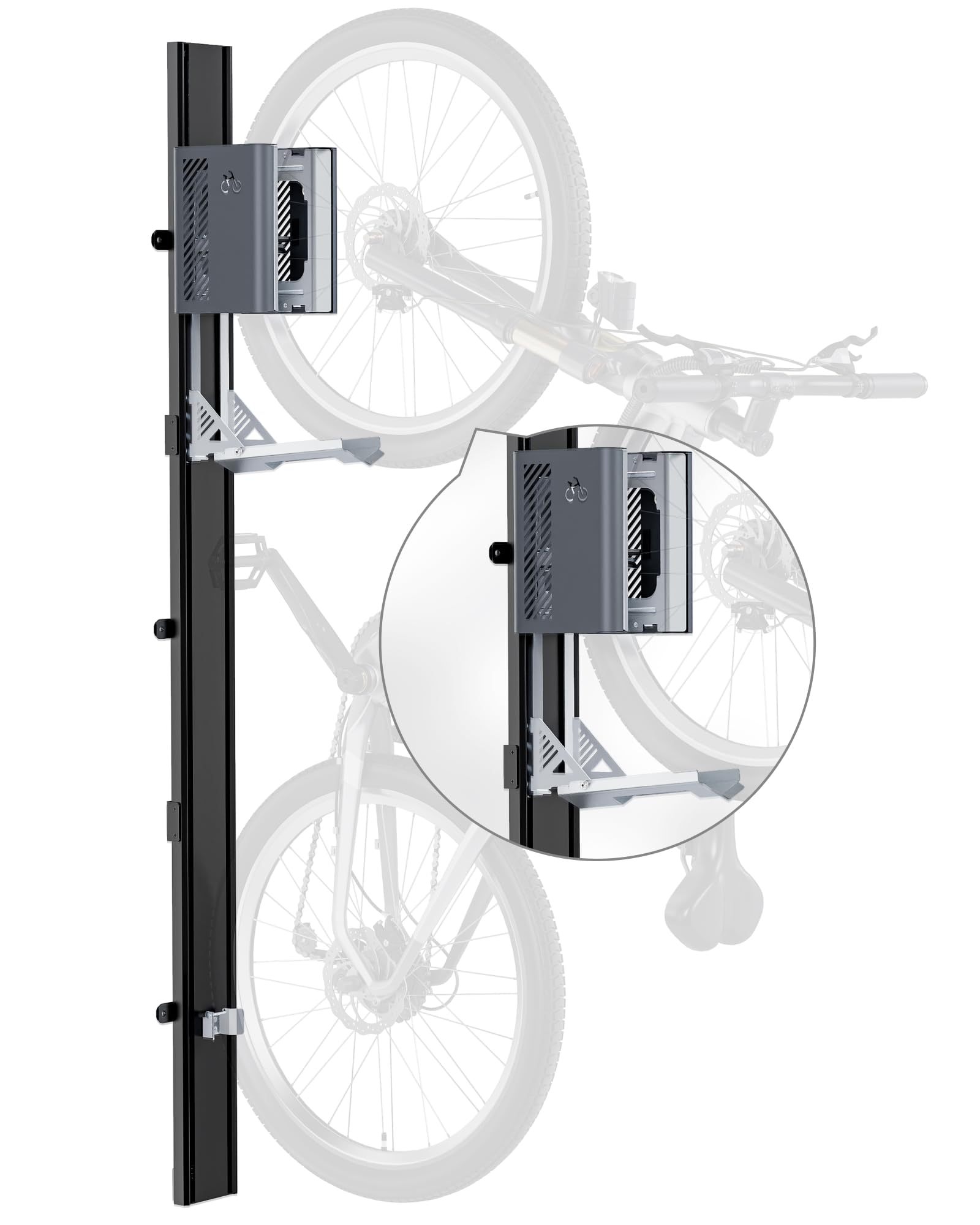 monTEK Porte Velo Automatique,Pneus 24-29",Charge Max 32Kg | Support Cintre de Vélo, Porte Mural Pour Vélo Electrique, Porte-Vélo Vertical, Levage Automatique,Élévateur de Vélo