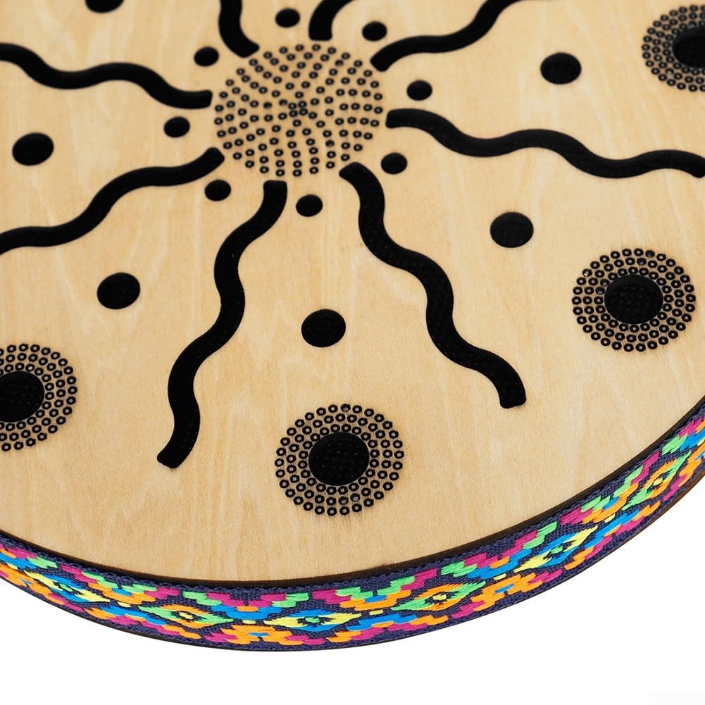 Tambour thérapeutique, tambour de mer de 20,3 cm, instrument de percussion ethnique, bois naturel