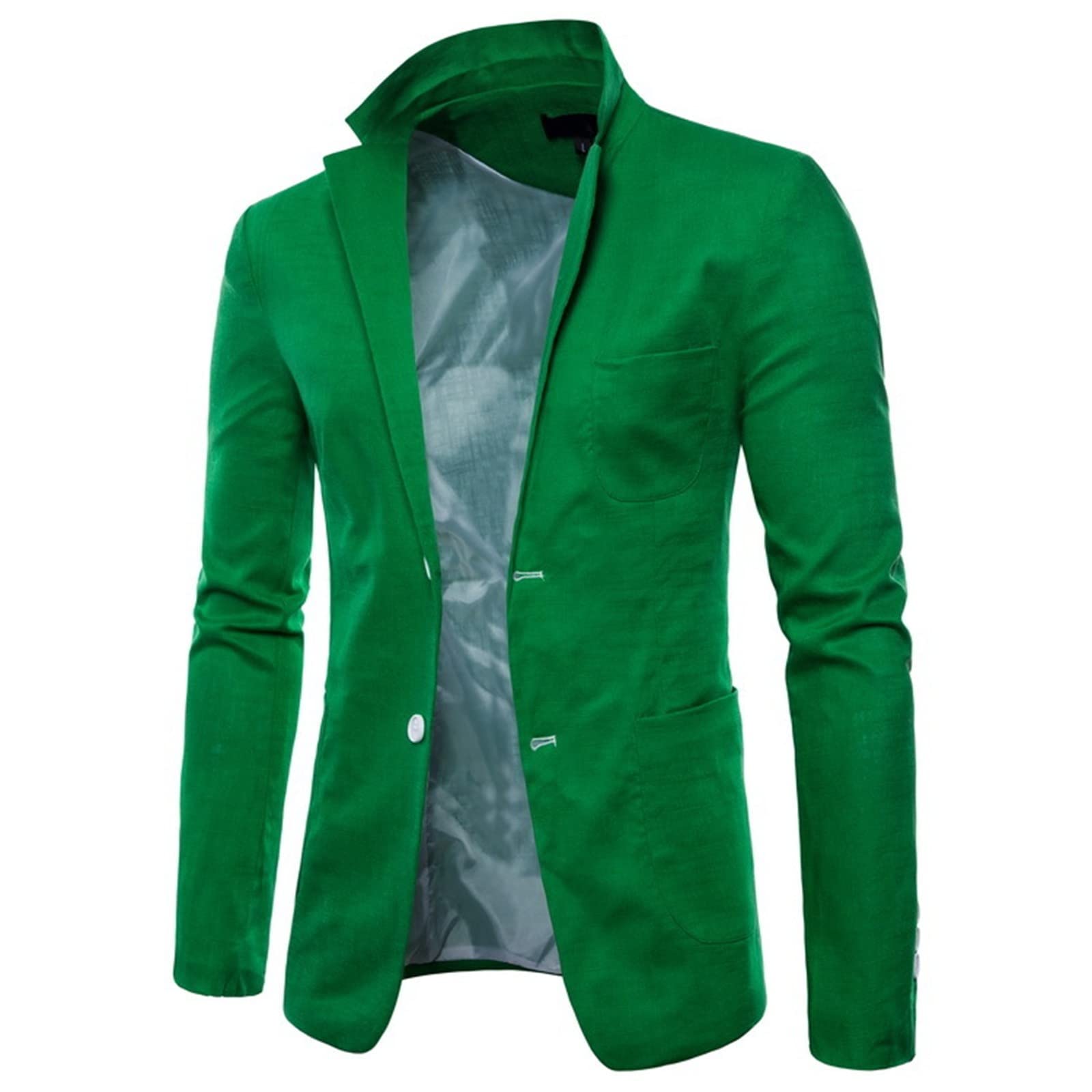 Blazer casual da uomo slim fit blazer da uomo in lino cotone giacche eleganti casual sfoderate giacche eleganti giacche da sera giacca da smoking alla moda blazer a due bottoni con risvolto a tacca