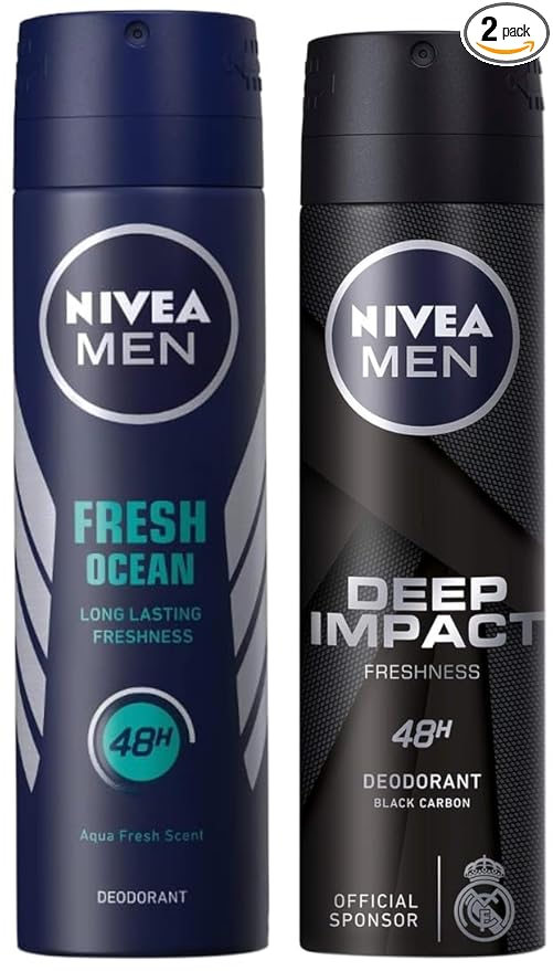 Nivea Deep Impact Freshness Deodorant for Men, 150 milliliters & NIVEA MEN, Fresh Ocean Deodorant, 150 ml at Rs. 262