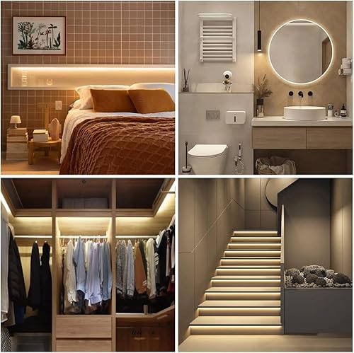 Miniatura 9 de Tira LED regulable táctil de 5 V, 3.3 ft, color blanco, 320 LED, de alta densidad, súper brillante, flexible, fuente de alimentación de conmutación