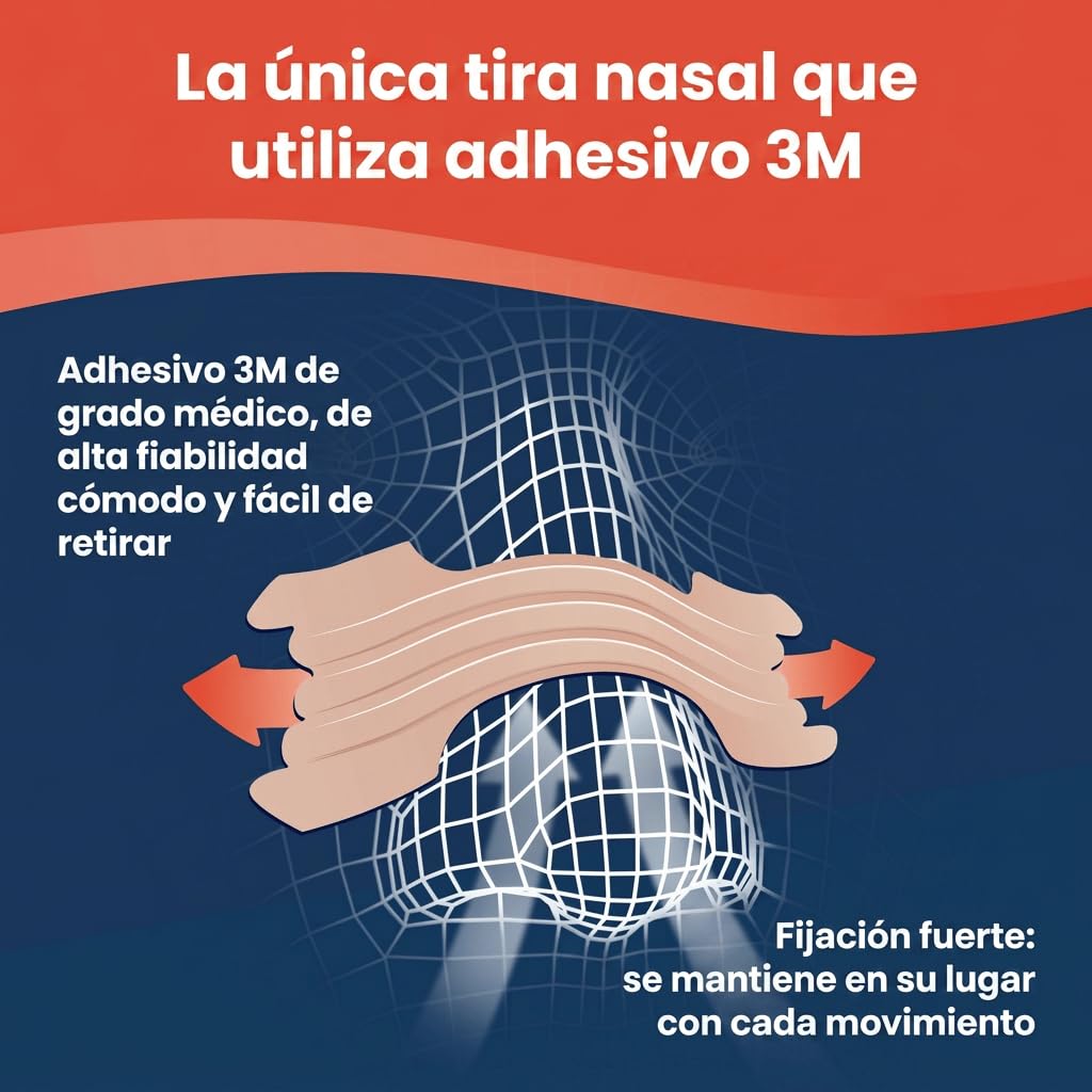 Breathe Right Extra Fuertes - 44 Tiras Nasales | 50% Más Resistentes | Alivio Instantáneo de la Congestión Nasal y Ronquidos | Mejora la Respiración y el Sueño | Ideales para Deporte