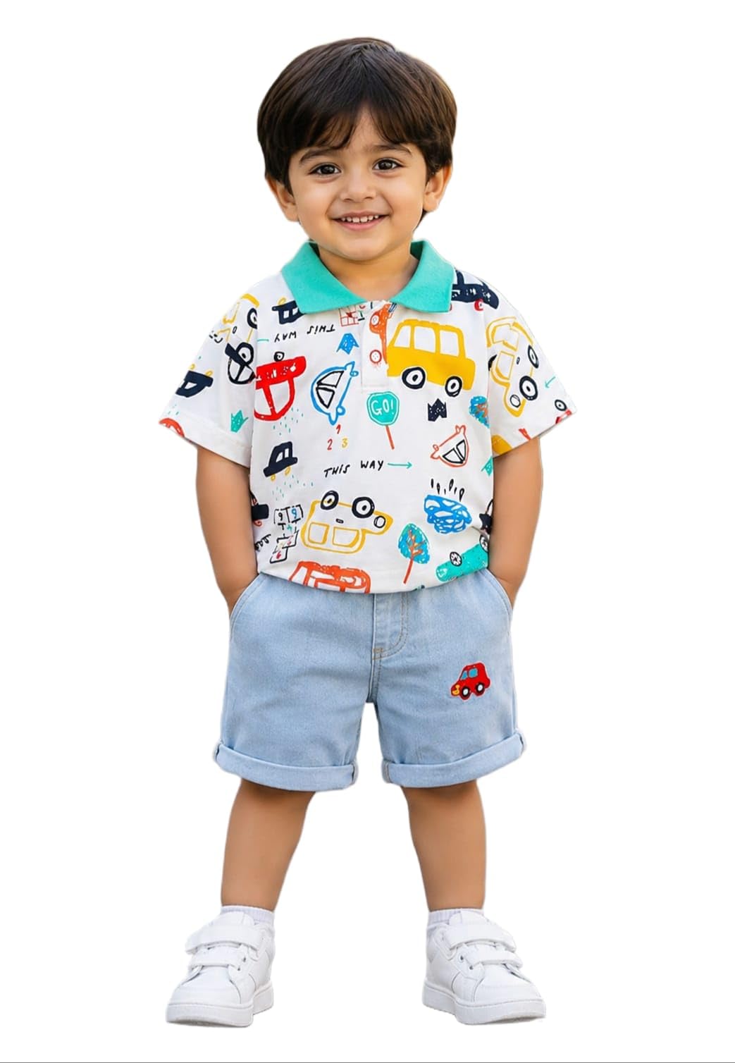 S.S Printed Cotton T-shirt & Denim Shorts Boys Clothing Set | Comfortable Baby Boy Dress | Stylish Kids Dress Boy Outfit | Kids Clothes for Boys-picture-34