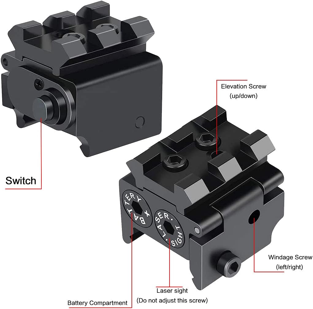 Eeayrk Mini Red Laser Red Dot Laser Sight with Picatinny Weaver Rail Mount for Pistol Handgun Gun Rifle with 3 Sets of Batteries : Sports & Outdoors
