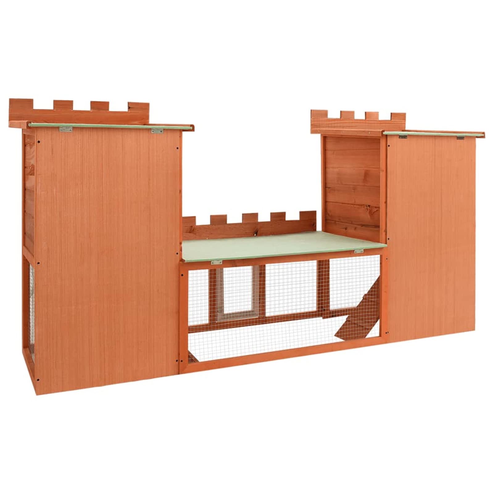 Homgoday Jaula para conejos grande para exteriores, jaula para mascotas, casa doble, conejera y corral, conejera de madera al aire libre, casa de animales pequeños, jaula para mascotas, jaula para