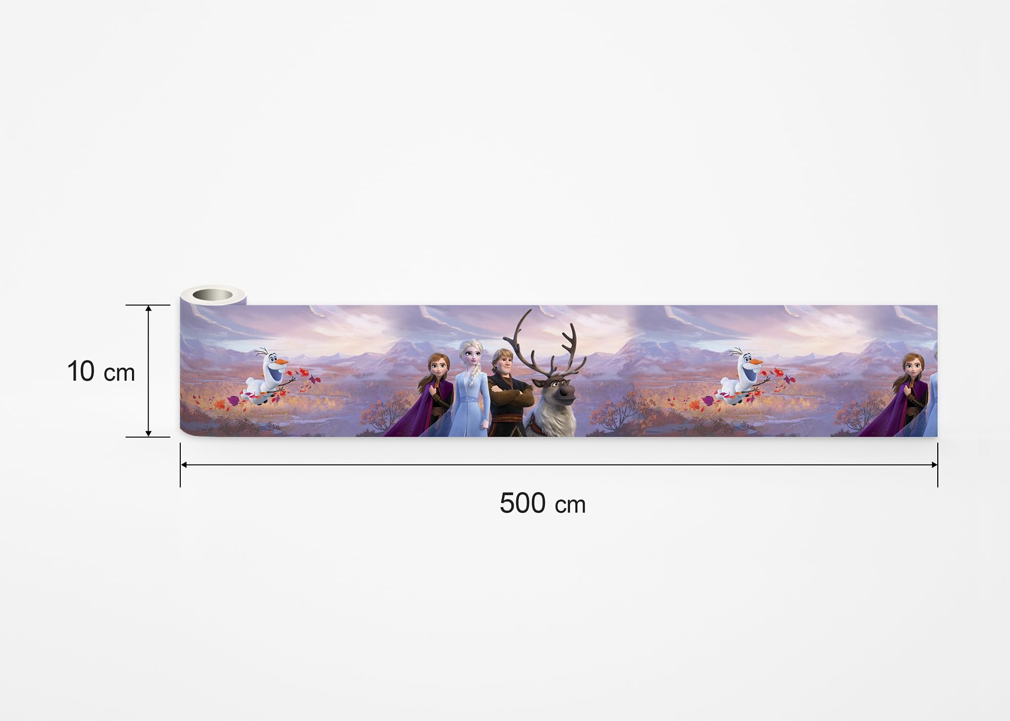 AG Design Elsa - Cenefa Decorativa de Pared para habitación Infantil (5 m x 10 cm), diseño de Frozen 2, diseño de Frozen 2, 0,1 m, Multicolor