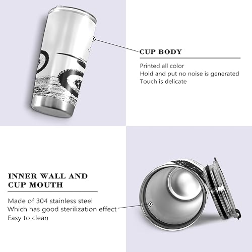 Miniatura 2 de Vaso de motocross de 20 onzas, taza de café de viaje de acero inoxidable con doble pared, vasos aislados con tapa y pajita, tazas de café helado a