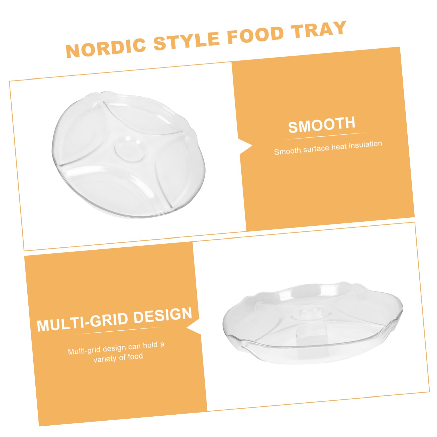 Ciieeo Assiette à Compartiments en Verre, Style Nordique, Séparée pour Collations et Bonbons, Empilable, Anti-transfert D’odeurs, Maison