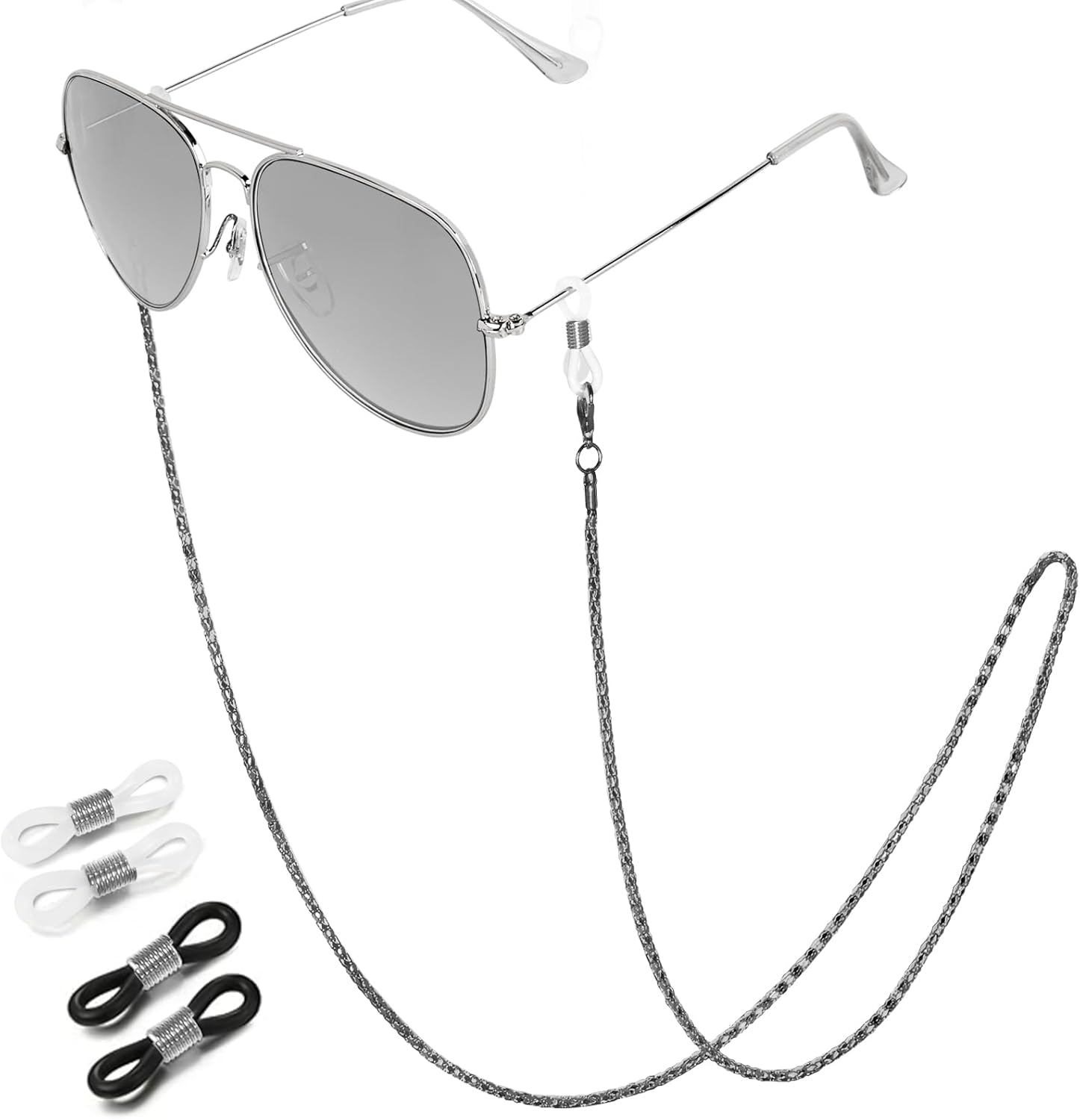 Eyeglasses Chain Sunglasses Mask Lanyard Stylish Sparkling Eyeglass Strap for Women #1 Black
