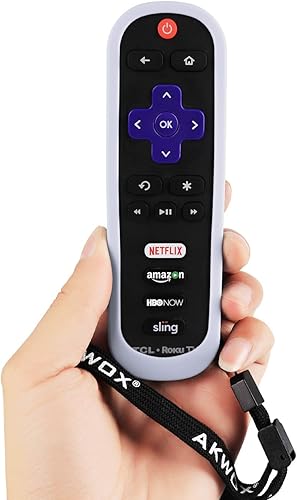 Miniatura 7 de AKWOX - Funda de repuesto para mando a distancia TCL Roku RC280, ligera, antideslizante, de silicona, a prueba de golpes, para Roku 3600R TCL Roku