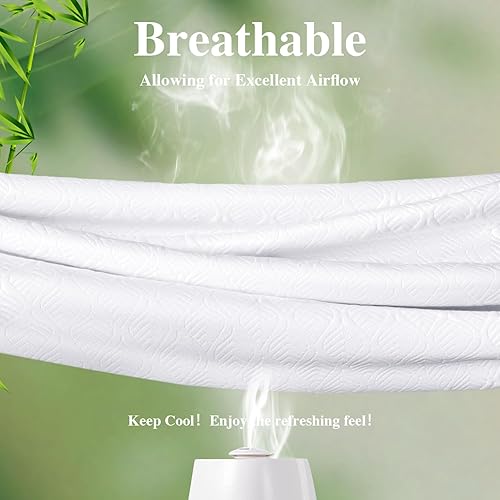 Miniatura 5 de Protector de Colchón California King, Funda de Colchón Impermeable Lavable de Rayón, Cubierta de Colchón Transpirable Silenciosa, Protector de Cama