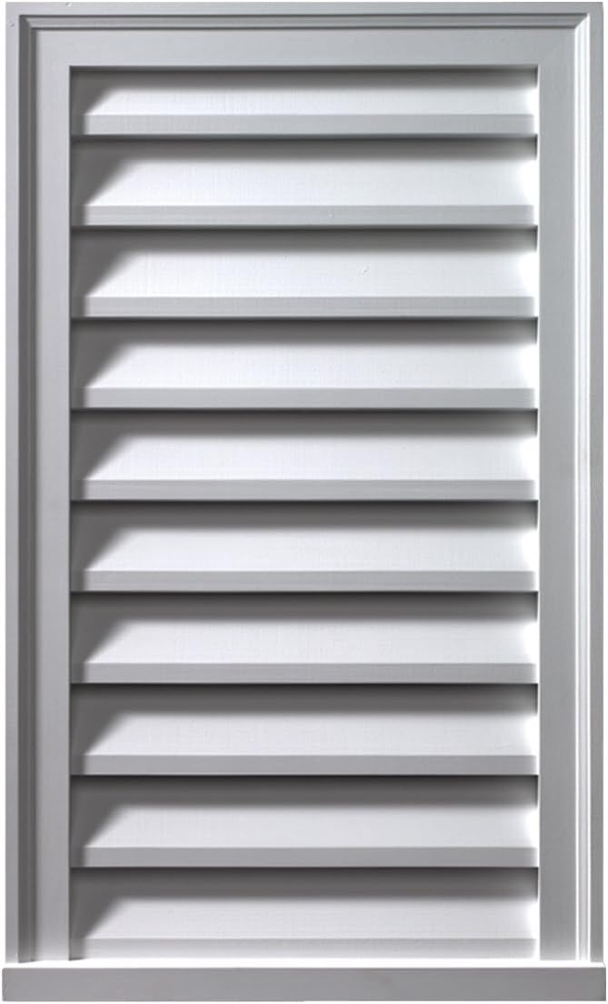 Fypon 12"W x 18"H x 2"P Brick Mould Style Vertical Louver, Functional