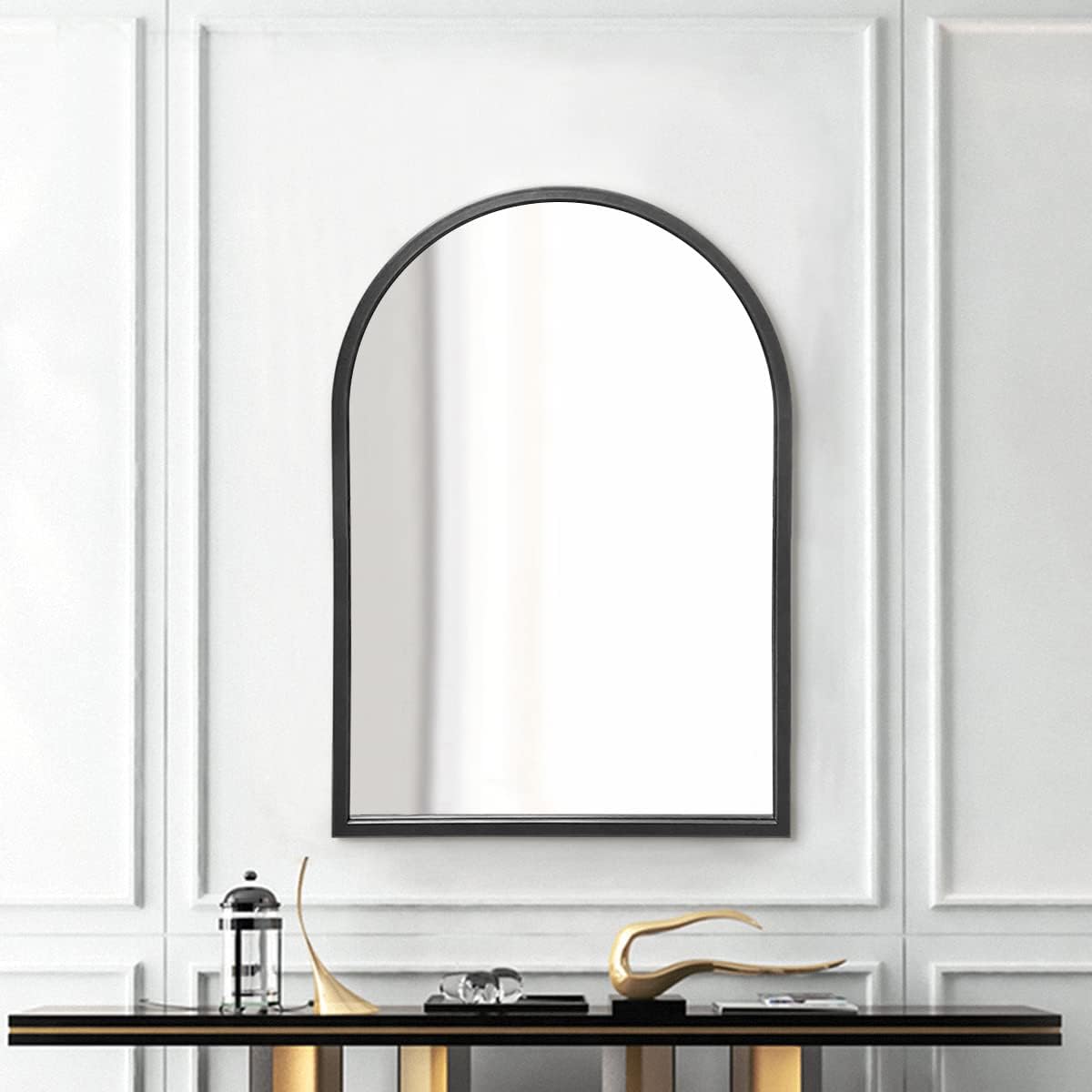 Arched Black Bathroom Mirror,20 x 30 Inch Arch Wall Mirror