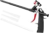QuFeng Spray Foam Gun with Valve, Needn't Clean, Expanding Caulking Gun Pu Foaming Applicator Teflon Pro Foam Dispensing Gun for Caulking, Filling, Sealing