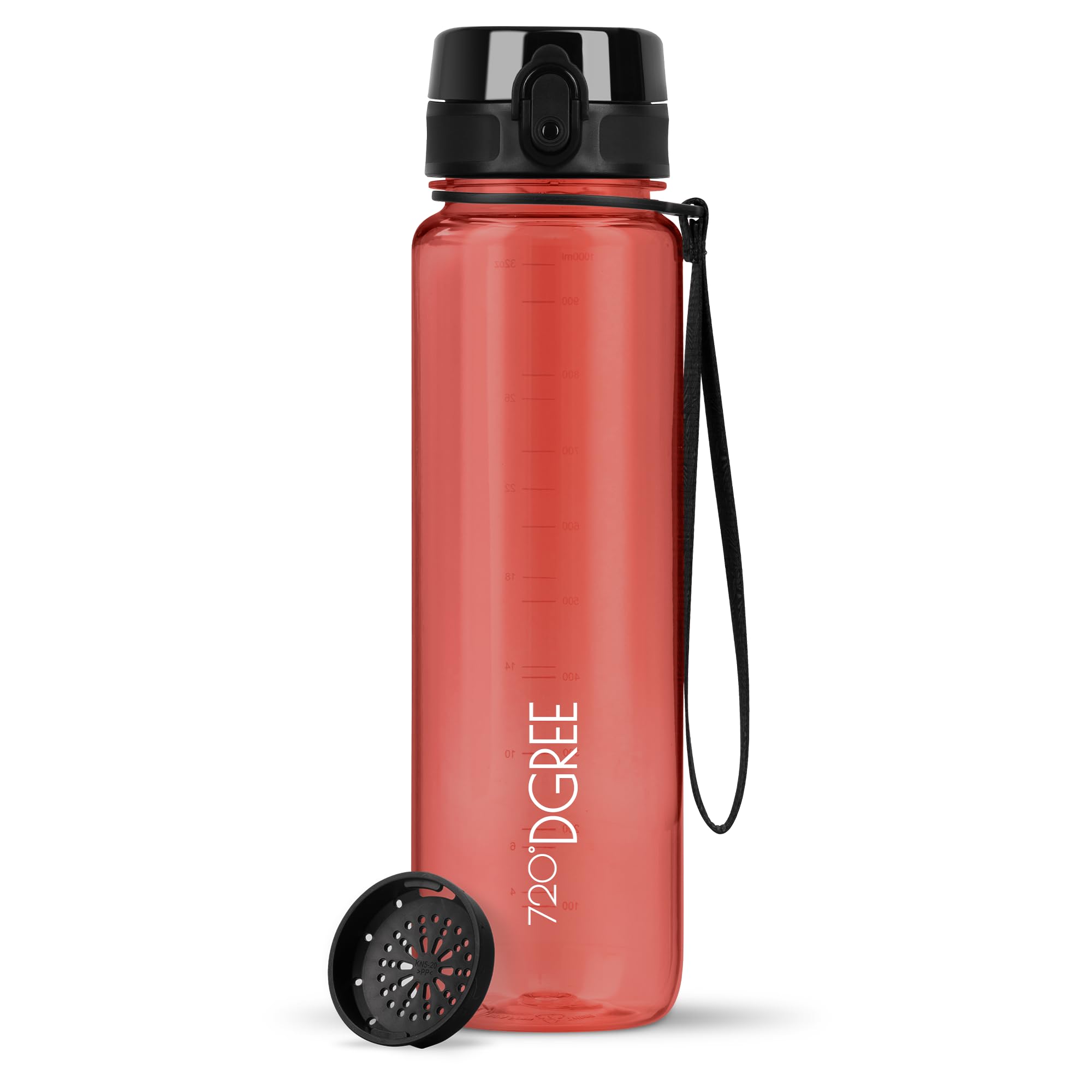 720°DGREE Botella Agua 1 Litro “uberBottle“ - Tamiz-Fruta, softTouch - Sin BPA, Prueba de Fugas, Reutilizable - Cantimplora, Water Bottle ideal para Deporte, Fitness, Gimnasio, Senderismo, Ciclismo — view 159